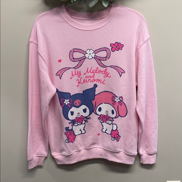 NWOT Sanrio My Melody and Kuromi Graphic Crewneck Sweatshirt Embellished S - Picture 1 of 16